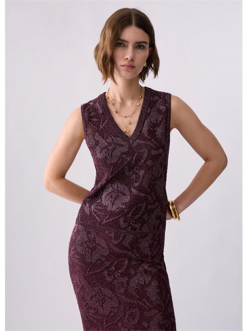 Top in pizzo lamé